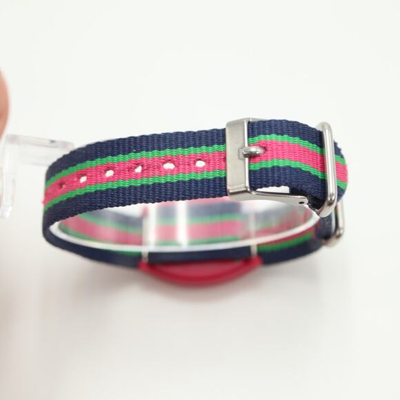 Nixon The Small Time Teller Pink Multicolor 26mm Watch Nylon Strap w New Battery - Picture 11 of 14